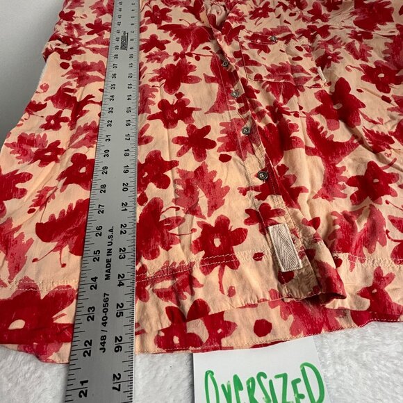 We The Free Womens Red Floral Long Sleeve Button-Up Shirt Blouse XS Casual NWOT - Picture 8 of 8